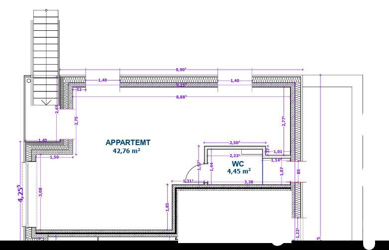 Etagenwohnung Hamburg Langenhorn - 1 Zimmer, 47 m&sup2;, 1.500&euro; | Angebot:24890671