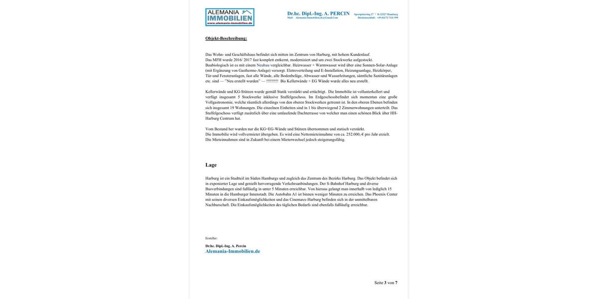 Mehrfamilienhaus, Wohnhaus Hamburg Harburg - 7.500.000&euro; | Angebot:25650395