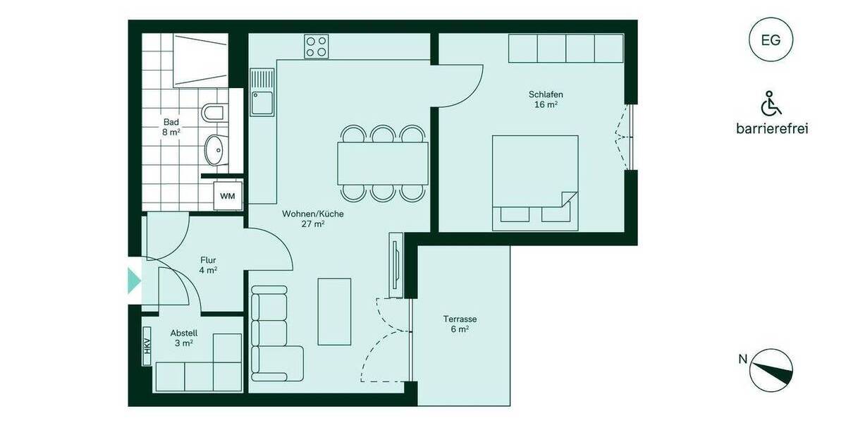 Etagenwohnung Hasloh - 2 Zimmer, 61 m&sup2;, 339.900&euro; | Angebot:25938897