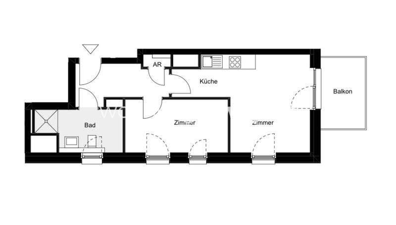 Etagenwohnung Hamburg Eidelstedt - 2 Zimmer, 45 m&sup2;, 324&euro; | Angebot:25915472