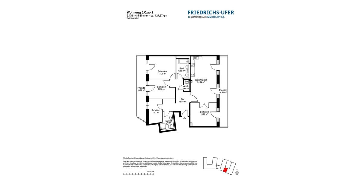 Etagenwohnung Pinneberg - 4.5 Zimmer, 128 m&sup2;, 2.158&euro; | Angebot:25645441