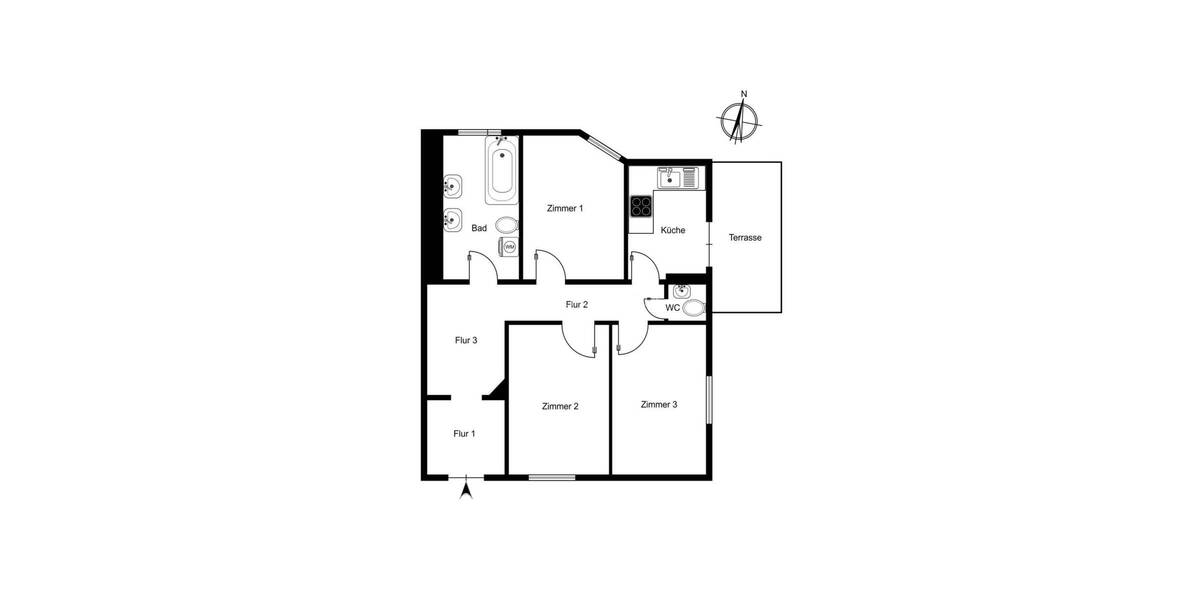 Etagenwohnung Hamburg Winterhude - 3 Zimmer, 82 m&sup2;, 665.000&euro; | Angebot:25916271