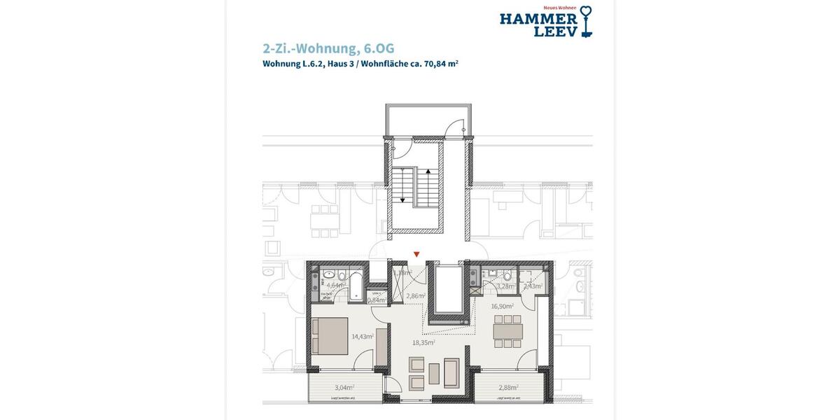 Etagenwohnung Hamburg Hamburg-Mitte - 2 Zimmer, 70 m&sup2;, 2.500&euro; | Angebot:26026006
