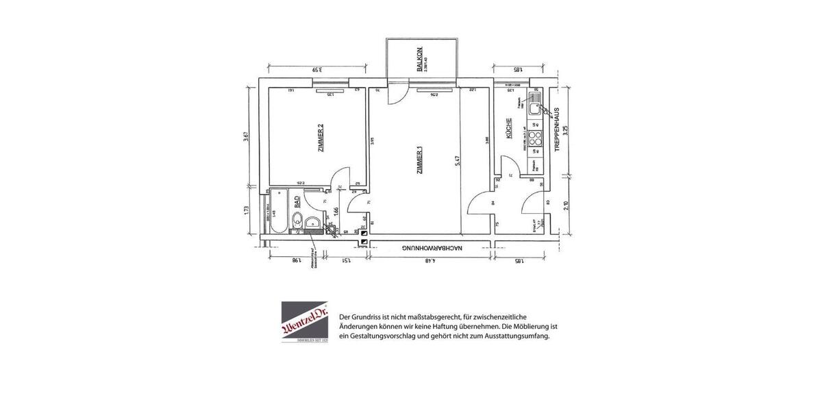 Etagenwohnung Barmstedt - 2 Zimmer, 55 m&sup2;, 580&euro; | Angebot:25180102