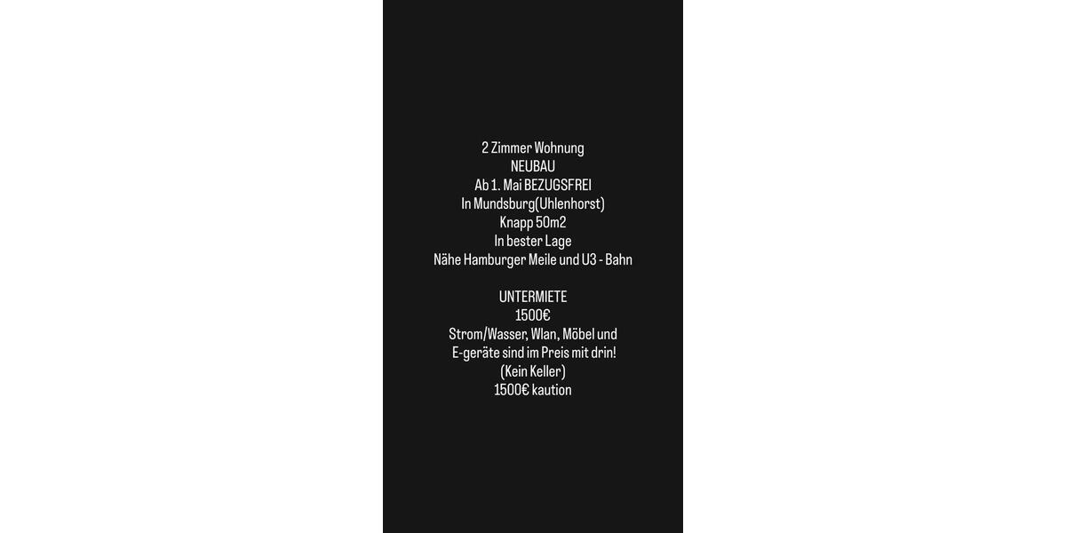 Etagenwohnung Hamburg Barmbek-Süd - 2 Zimmer, 50 m&sup2;, 1.500&euro; | Angebot:25751505