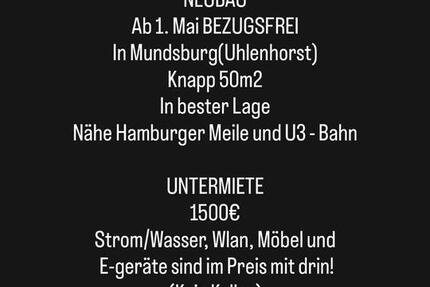 Wohnung Hamburg Barmbek-Süd - 2 Zimmer, 50 m&sup2;, 1.500&euro; | Angebot:25751505