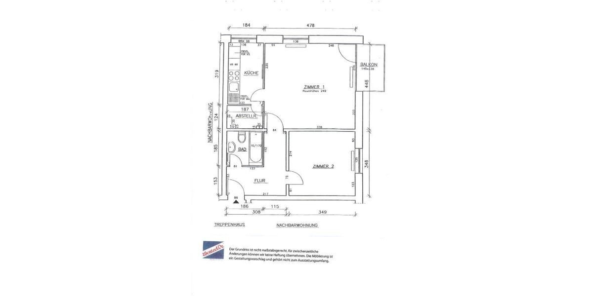 Etagenwohnung Barmstedt - 2 Zimmer, 54 m&sup2;, 580&euro; | Angebot:25961718