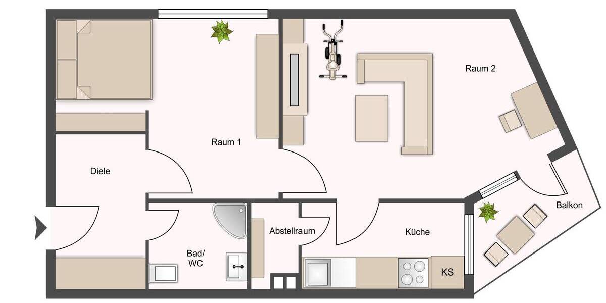Etagenwohnung Hamburg Wandsbek - 1 Zimmer, 48 m&sup2;, 194.000&euro; | Angebot:25702634