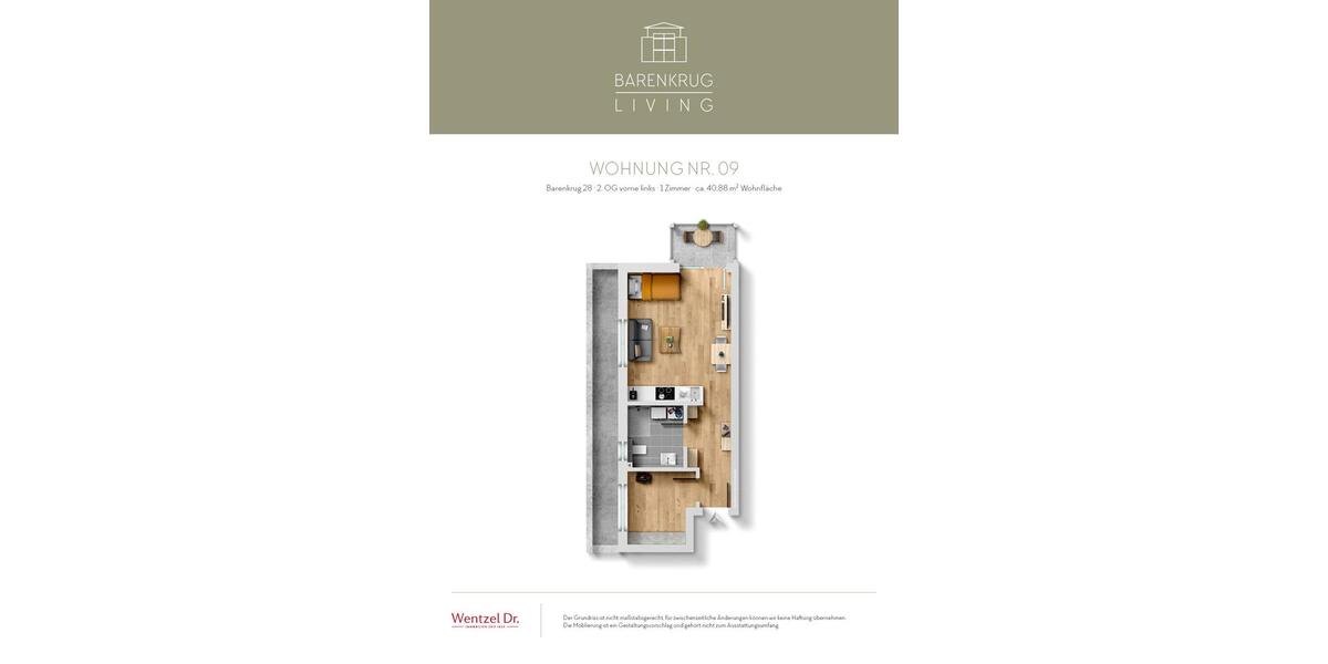 Dachgeschoßwohnung Hamburg Wandsbek - 1 Zimmer, 41 m&sup2;, 885&euro; | Angebot:26005678