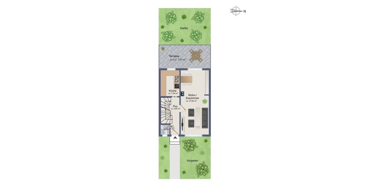 Reihenendhaus Norderstedt / Garstedt Garstedt - 4 Zimmer, 92 m&sup2;, 410.000&euro; | Angebot:26796804