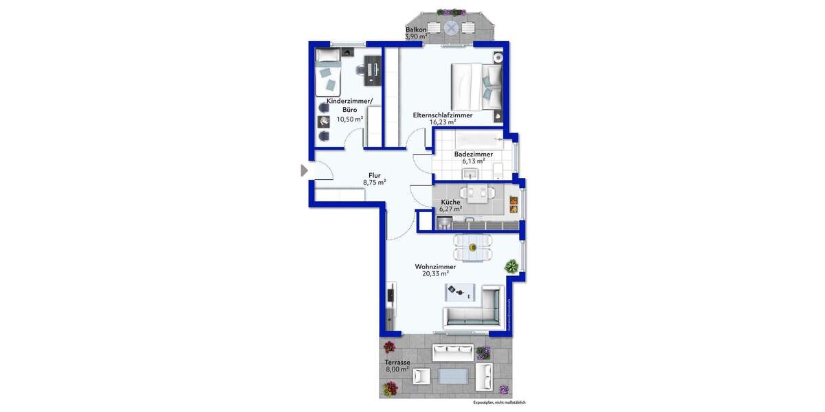 Etagenwohnung Hamburg Rahlstedt - 3 Zimmer, 81 m&sup2;, 319.000&euro; | Angebot:25779616