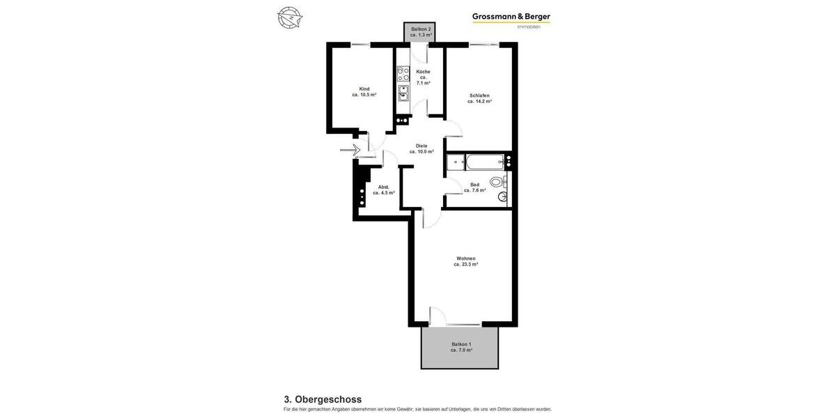 Etagenwohnung Hamburg Lokstedt - 3 Zimmer, 81 m&sup2;, 698.000&euro; | Angebot:25679949