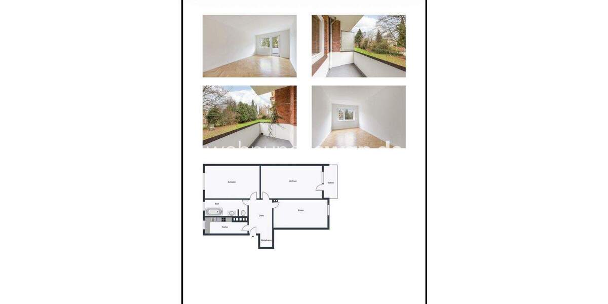 Etagenwohnung Hamburg Alsterdorf - 3 Zimmer, 75 m&sup2;, 1.300&euro; | Angebot:25930998