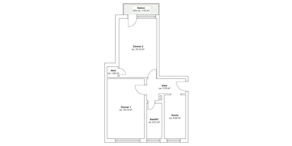Etagenwohnung Hamburg Rotherbaum - 2 Zimmer, 56 m&sup2;, 464.000&euro; | Angebot:25926997