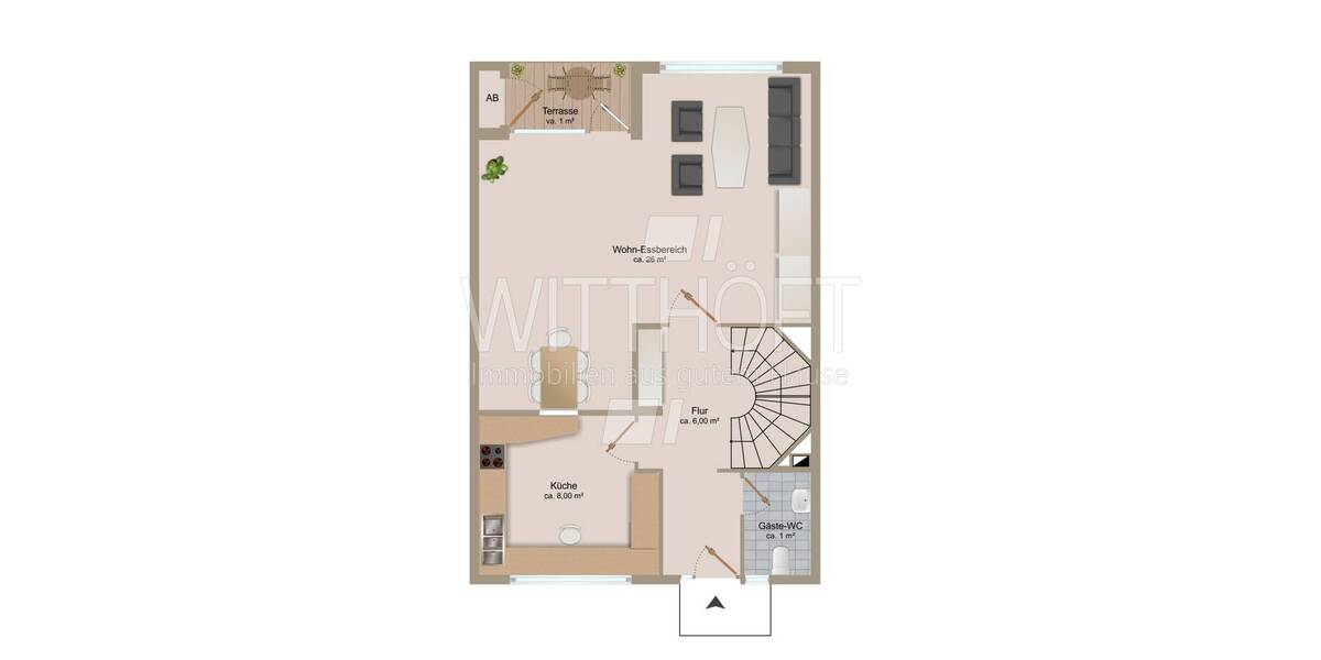 Reihenmittelhaus Hamburg-Poppenbüttel Poppenbüttel - 4 Zimmer, 90 m&sup2;, 445.000&euro; | Angebot:26043248