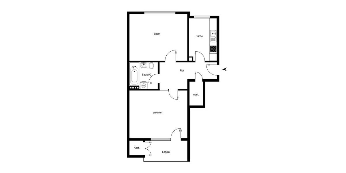 Etagenwohnung Hamburg Rahlstedt - 2 Zimmer, 58 m&sup2;, 195.000&euro; | Angebot:25661293