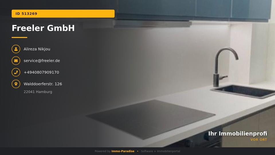 Etagenwohnung Hamburg Wandsbek - 2 Zimmer, 44 m&sup2;, 675&euro; | Angebot:25853695