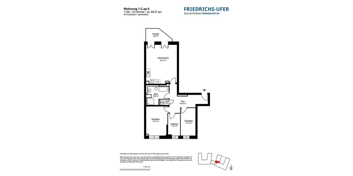 Etagenwohnung Pinneberg - 3.5 Zimmer, 95 m&sup2;, 1.479&euro; | Angebot:25646508