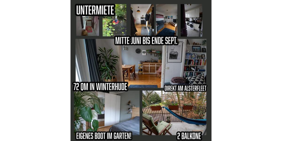 Erdgeschoßwohnung Hamburg Winterhude - 2.5 Zimmer, 72 m&sup2;, 1.850&euro; | Angebot:25704073