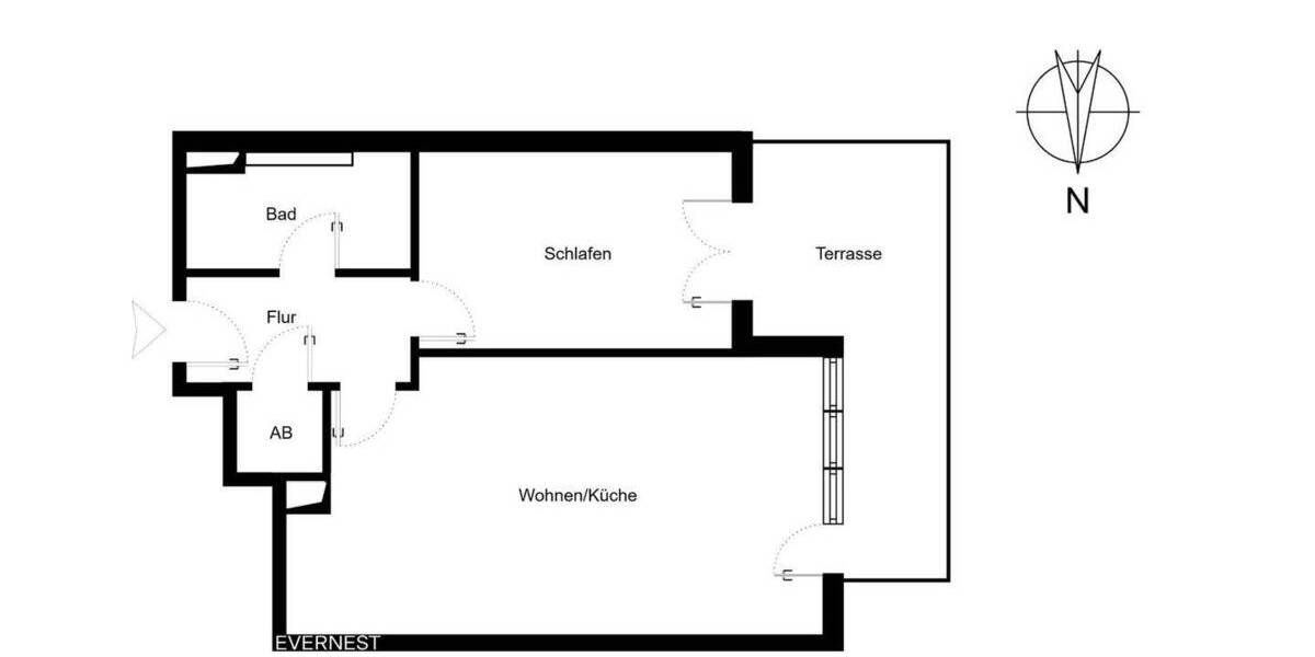 Etagenwohnung Norderstedt Harksheide - 2 Zimmer, 59 m&sup2;, 299.000&euro; | Angebot:26672730