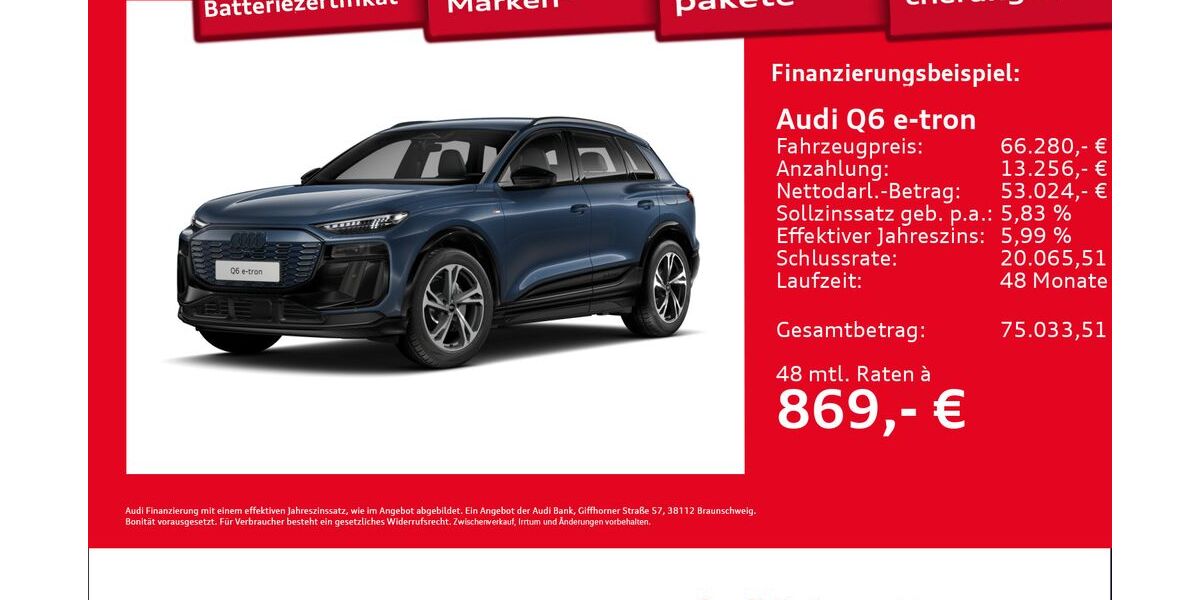Audi Q6 e-tron 11.356 km 66.280 &euro; Hamburg 22419