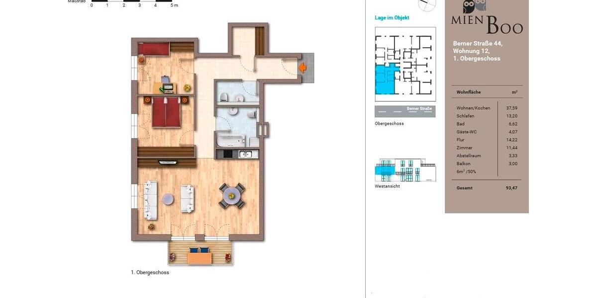 Etagenwohnung Stapelfeld - 3 Zimmer, 94 m&sup2;, 1.823&euro; | Angebot:25341670
