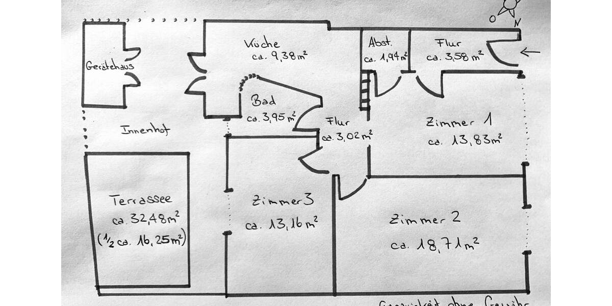 Erdgeschoßwohnung Hamburg Winterhude - 3 Zimmer, 84 m&sup2;, 2.200&euro; | Angebot:24418209