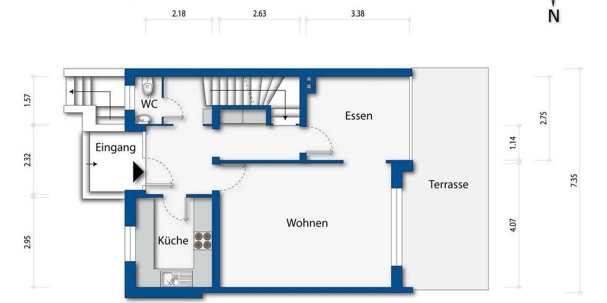 Reihenmittelhaus Hamburg Volksdorf - 4 Zimmer, 104 m&sup2;, 590.000&euro; | Angebot:26066531