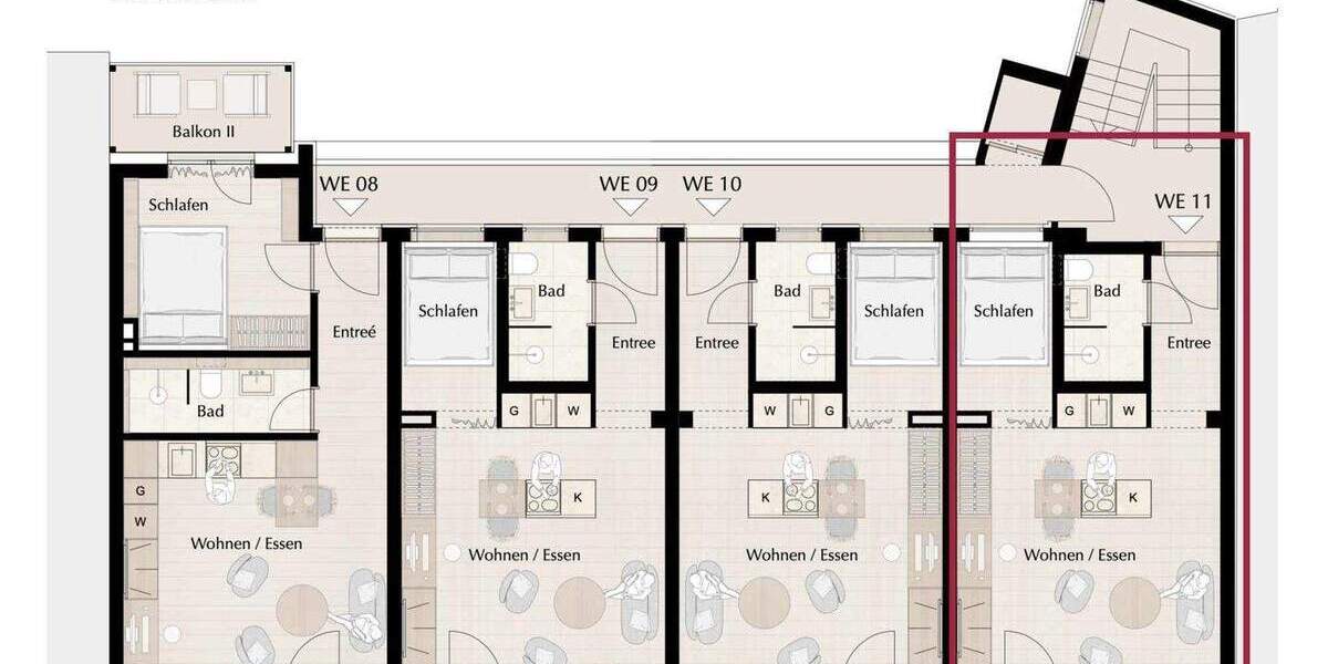 Etagenwohnung Hamburg Harvestehude - 1 Zimmer, 33 m&sup2;, 475.000&euro; | Angebot:25846201