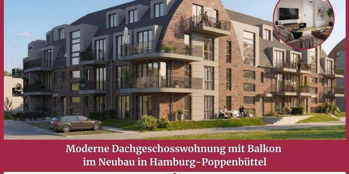 Etagenwohnung Hamburg Poppenbüttel - 2 Zimmer, 57 m&sup2;, 459.000&euro; | Angebot:25691332