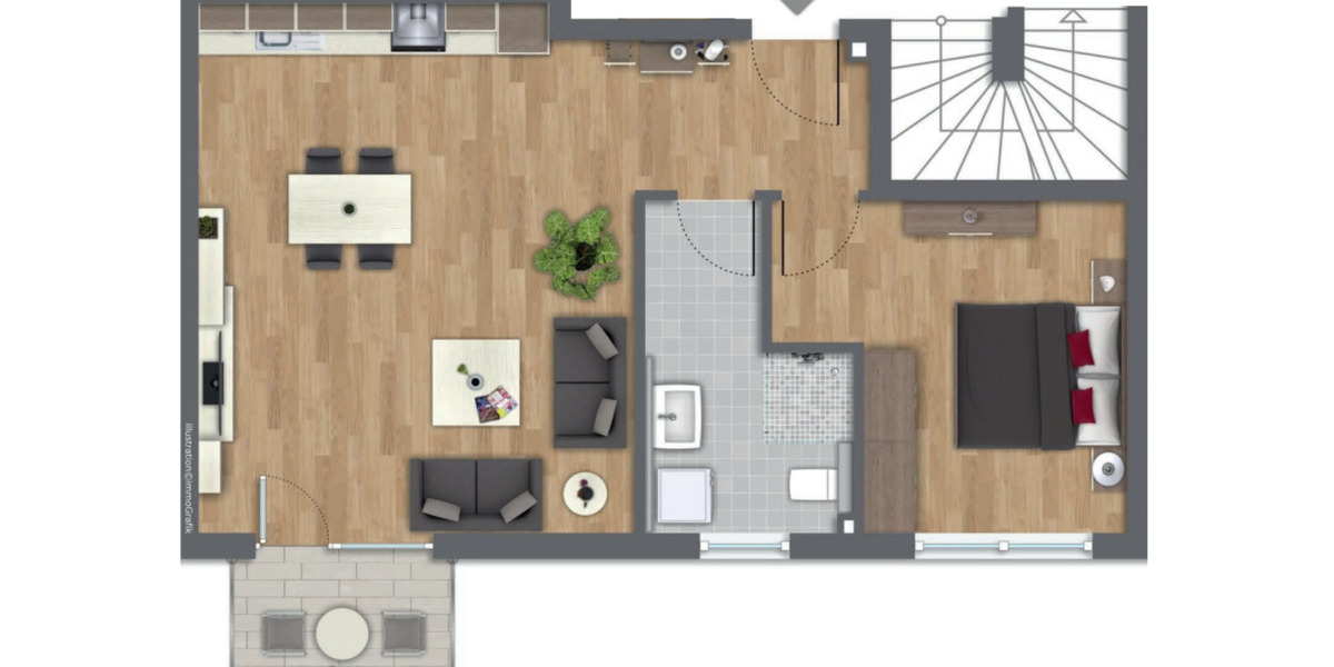 Etagenwohnung Wedel - 2 Zimmer, 60 m&sup2;, 1.080&euro; | Angebot:25363363