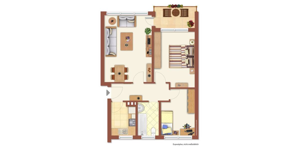 Etagenwohnung Norderstedt Garstedt - 2 Zimmer, 63 m&sup2;, 275.000&euro; | Angebot:26017980