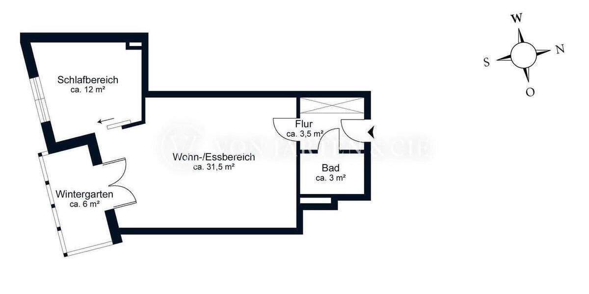 Etagenwohnung Hamburg Winterhude - 2 Zimmer, 57 m&sup2;, 650.000&euro; | Angebot:25772182