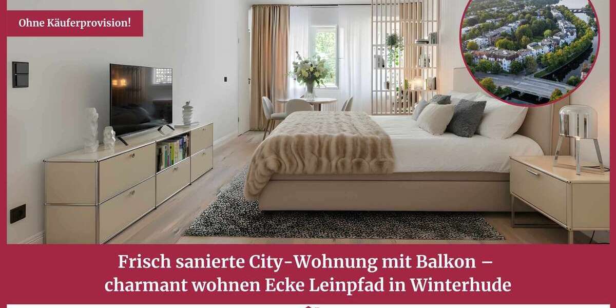 Etagenwohnung Hamburg Winterhude - 1 Zimmer, 43 m&sup2;, 419.000&euro; | Angebot:27113056