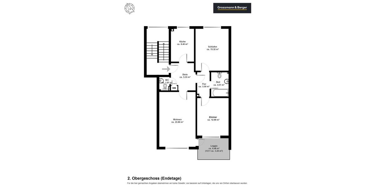 Etagenwohnung Hamburg Niendorf - 3 Zimmer, 81 m&sup2;, 280.000&euro; | Angebot:25662624
