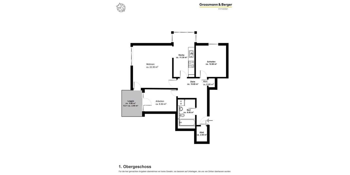 Etagenwohnung Hamburg Uhlenhorst - 2 Zimmer, 78 m&sup2;, 615.000&euro; | Angebot:25662604