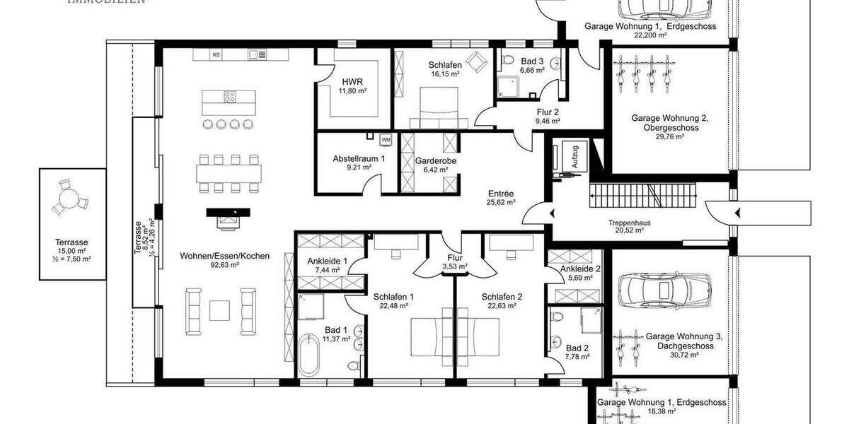 Etagenwohnung Hamburg Othmarschen - 4 Zimmer, 309 m&sup2;, 4.698.000&euro; | Angebot:25737756