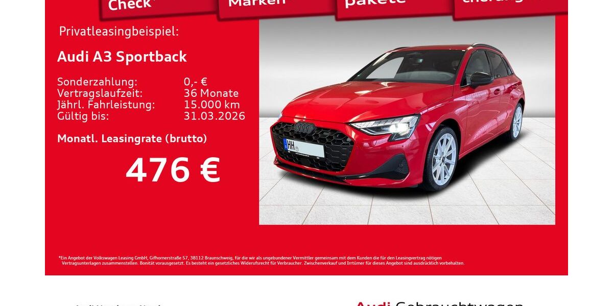 Audi A3 1.899 km 38.780 &euro; Hamburg 22419