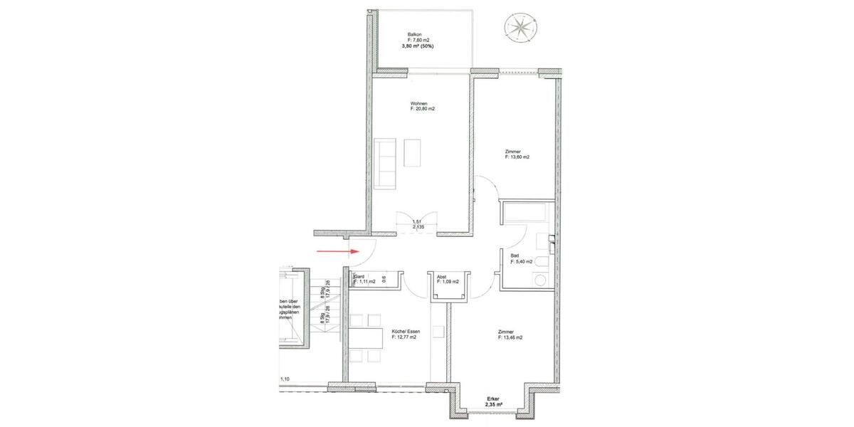 Etagenwohnung Hamburg Eppendorf - 3 Zimmer, 83 m&sup2;, 720.000&euro; | Angebot:25171784