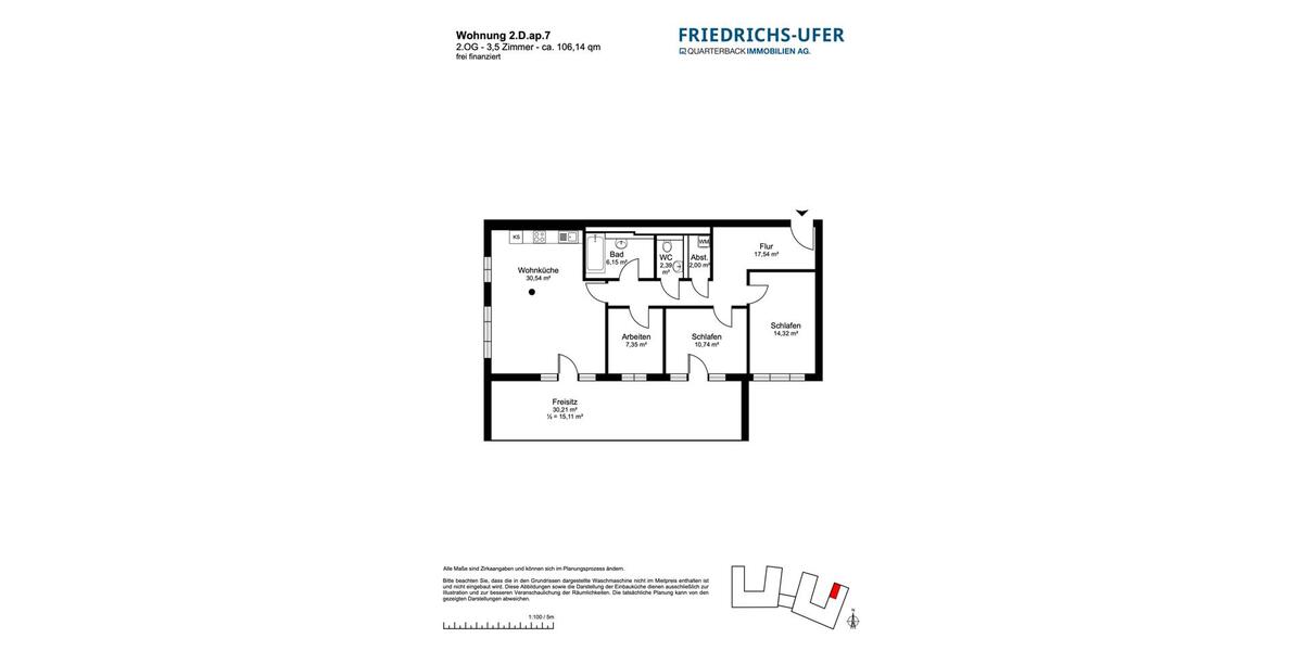 Etagenwohnung Pinneberg - 3.5 Zimmer, 106 m&sup2;, 1.688&euro; | Angebot:25645445