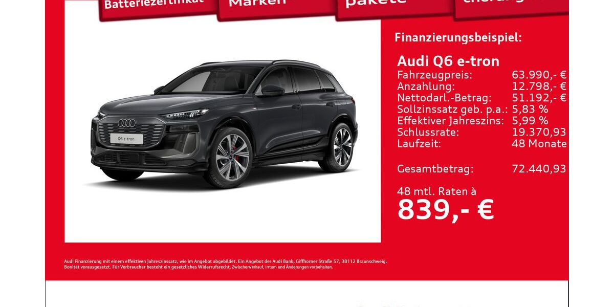 Audi Q6 e-tron 20.629 km 63.990 &euro; Hamburg 22419