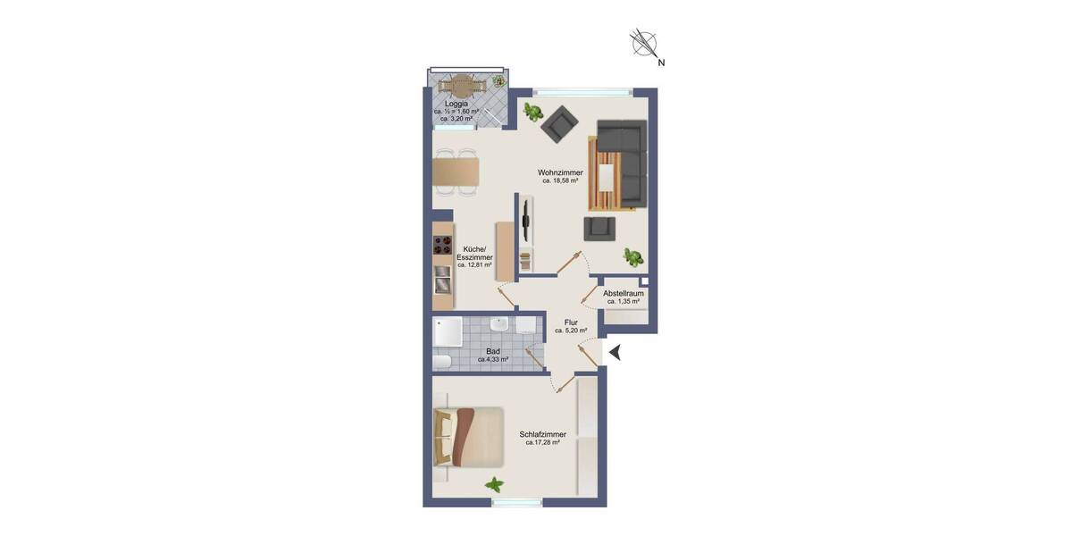 Etagenwohnung Ahrensburg - 2 Zimmer, 60 m&sup2;, 248.000&euro; | Angebot:25815369