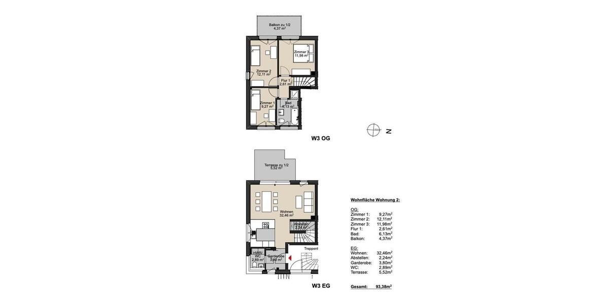 Maisonettenwohnung Hamburg Altona - 4 Zimmer, 93 m&sup2;, 2.325&euro; | Angebot:24707098