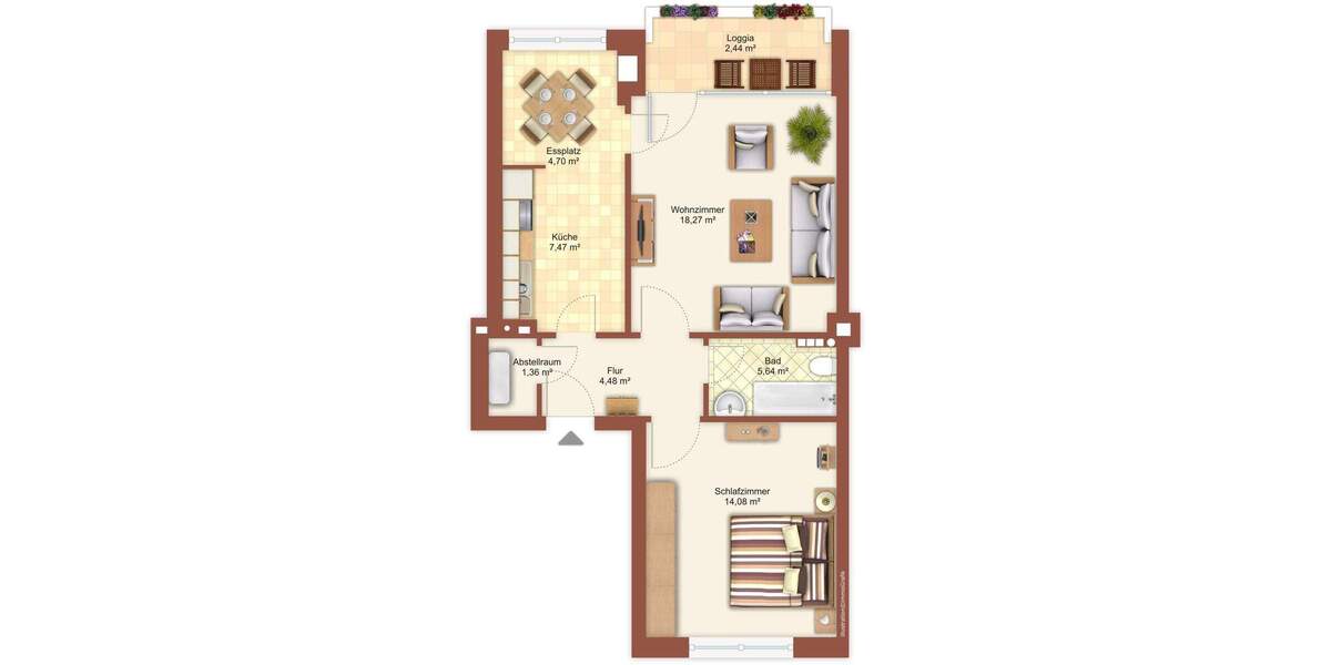 Etagenwohnung Hamburg Rahlstedt - 2 Zimmer, 56 m&sup2;, 795&euro; | Angebot:25769875