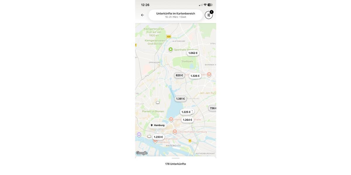 Erdgeschoßwohnung Hamburg Winterhude - 1 Zimmer, 35 m&sup2;, 1.200&euro; | Angebot:24954408