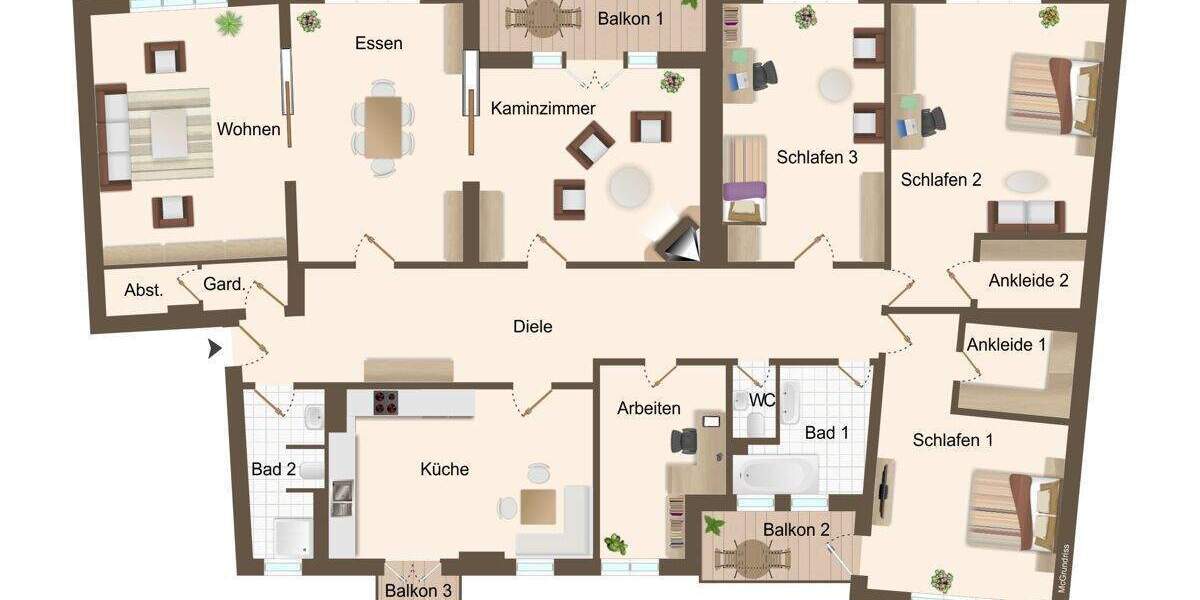 Etagenwohnung Hamburg Rotherbaum - 7 Zimmer, 248 m&sup2;, 2.150.000&euro; | Angebot:25773870