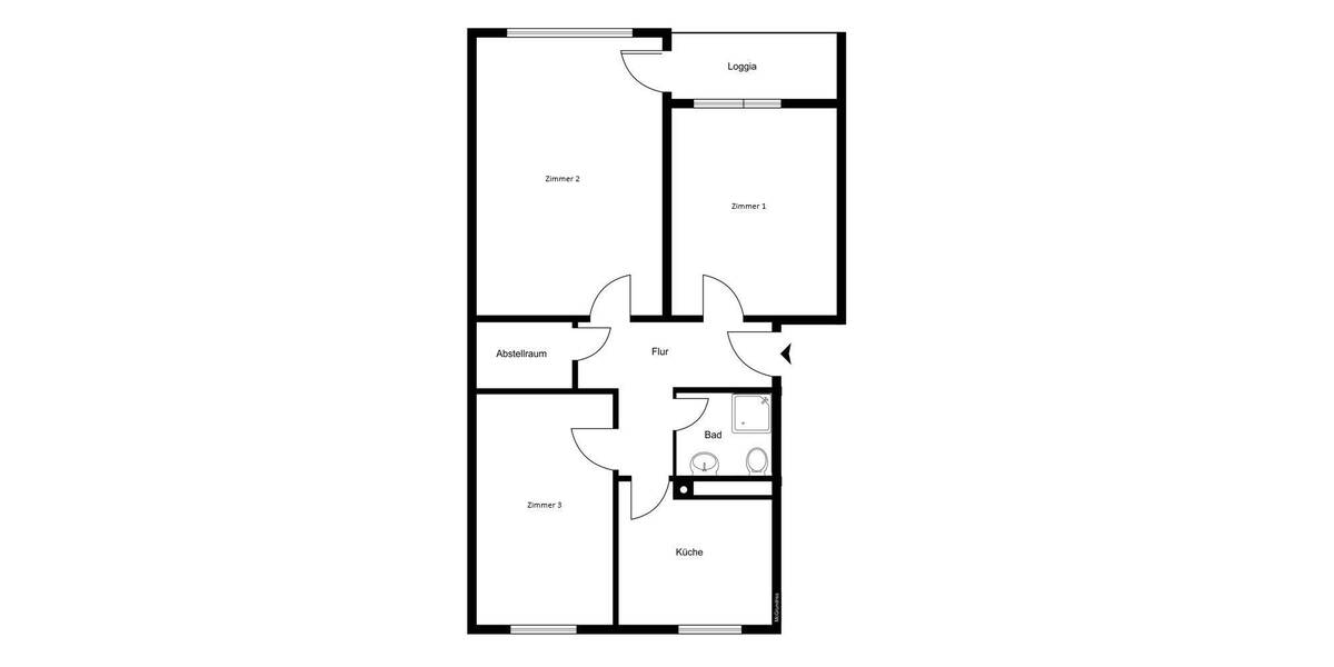 Etagenwohnung Ammersbek Lottbek - 3 Zimmer, 70 m&sup2;, 195.000&euro; | Angebot:25746087