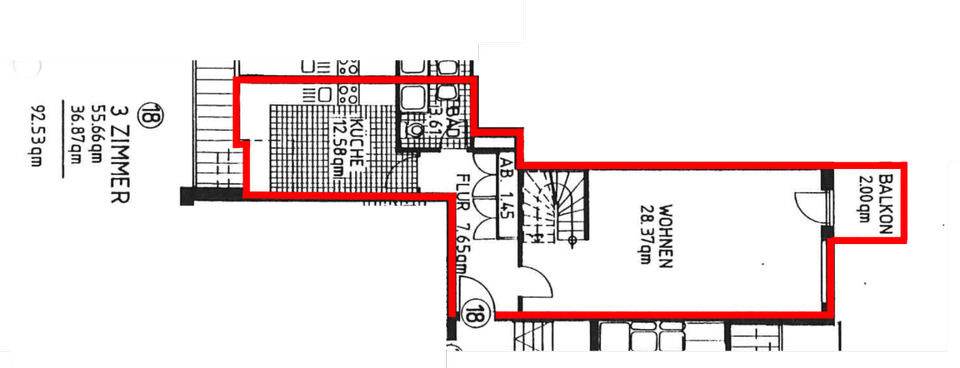 Maisonettenwohnung Hamburg Wandsbek - 2 Zimmer, 93 m&sup2;, 650.000&euro; | Angebot:25393785