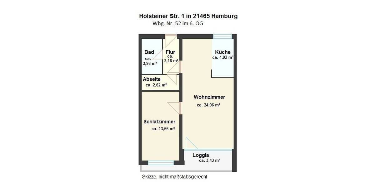 Etagenwohnung Reinbek - 2 Zimmer, 55 m&sup2;, 199.000&euro; | Angebot:25959126