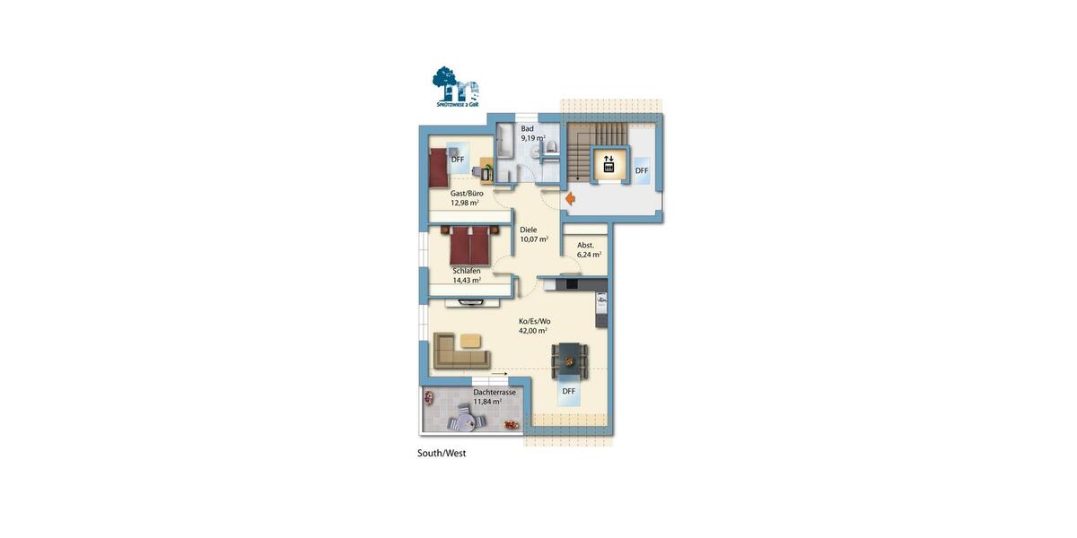Dachgeschoßwohnung Hamburg Altona - 3 Zimmer, 101 m&sup2;, 1.867&euro; | Angebot:23038324